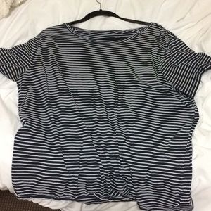 Relaxed fit striped short sleeve shirt